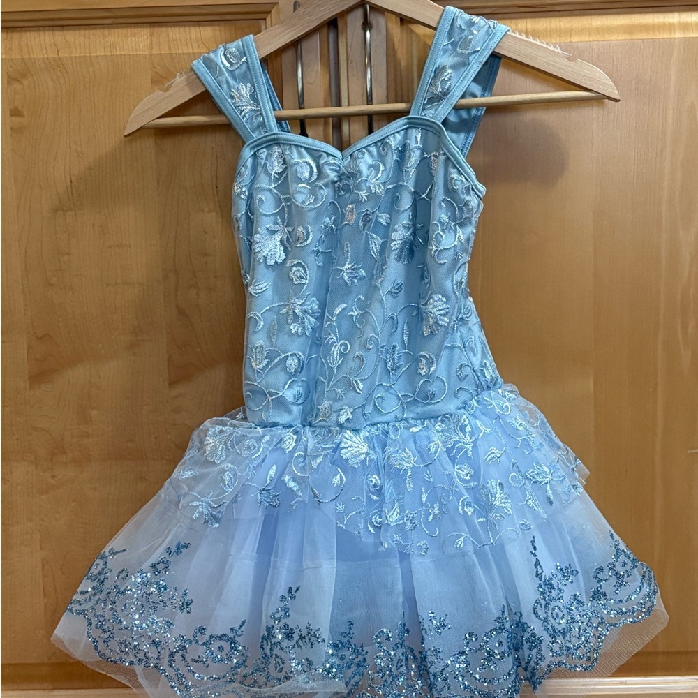 Weissman Light Blue Floral Dance Costume